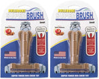 Bullibone SuperBrush: Dog Teeth Cleaning Brushing Toothbrush Stick - Long Lasting Nylon Apple Cinnamon Chew Toy for Oral Care and Dental Health