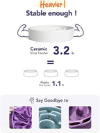 LE TAUCI Dog Bowls Slow Feeder Ceramic, 1.5 Cups Slow Feeding Dog Bowl Small Medium Breed, Puppy Bowl for Fast Eaters,Angel White