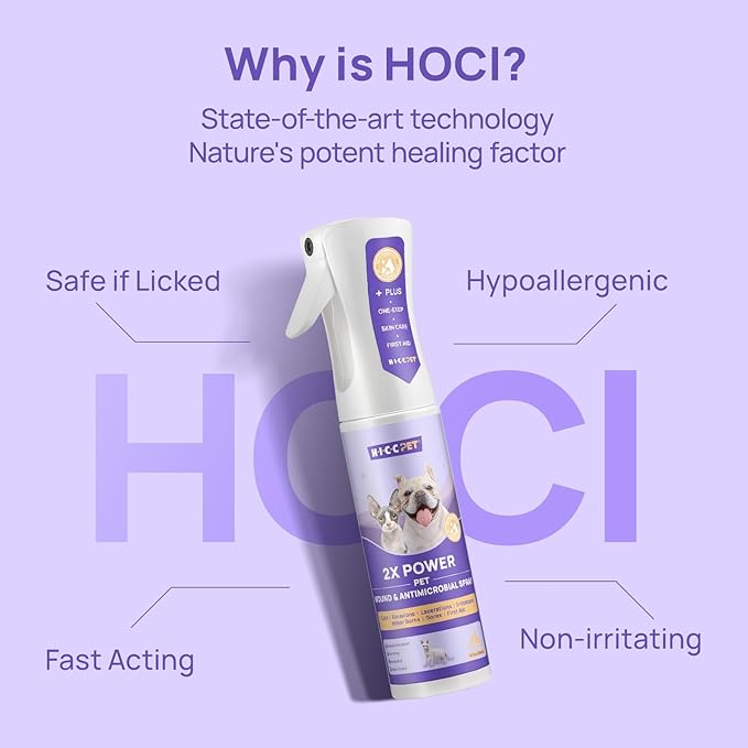 HICC PET Hot Spot Treatment Spray for Dogs & Cats, 2X Strength for Dog Wound Care, Dog Itch Relief Spray for Alleviate Dry Itchy Skin, Allergies, Inflammation, Dog Skin Irritation Treatment, 10 fl oz