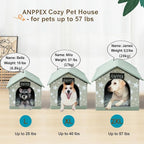 ANPPEX Large Dog House Indoor,2XL Size Indoor Dog House for Large and Medium Dogs,Covered Dog Bed with Cushion,Gray