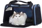 PETSFIT Pet Carrier, Dog Carrier Airline Approved, Collapsible Soft Sided TSA Approved Pet Carrier for Small and Medium Cats, Puppies Up to 12 Lbs, Cat Travel Carrier, Blue
