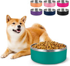LIHONG Stainless Steel Dog Bowls for Small Medium Sized Dogs Non Slip,Insulated Dog Bowl,Pet Bowl for Food and Water,Rustproof(40oz,Deep Green)