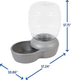 Petmate Replendish Gravity Waterer with Microban for Cats and Dogs, 4 Gallons,Silver, Made in USA