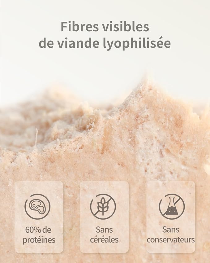 Freeze-Dried Cat Food, 97% Animal Origin Soft Dry Food for Cats Kitten, High Protein Healthy Freeze Dried Cats Raw Treat & Topper (Rabbit Recipe - 2.1 Ounce)