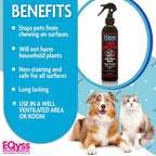 EQyss Chew Proof It! Anti-Chew Spray - Stop Your Pet from Chewing Shoes, Furniture, Carpet, all Surfaces - Safe for Indoor & Outdoor Use, Non-Staining
