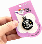 Personalized QR Code Dog Tags - Choose from 25+ Tag Designs - QR Code Links to Your Profile - Unique, Cute, Funny, Sassy Pet ID Tag (Little F*cker, Large (1.25 inch))