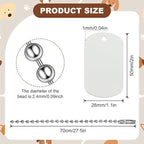 100 Pcs Personalized Dog Tags Set Including 50 Pcs Aluminum Blank Dog Tags for Engraving 50 Ball Steel Chain Rectangle Metal Blank Stamping Label for DIY Craft(Silver)