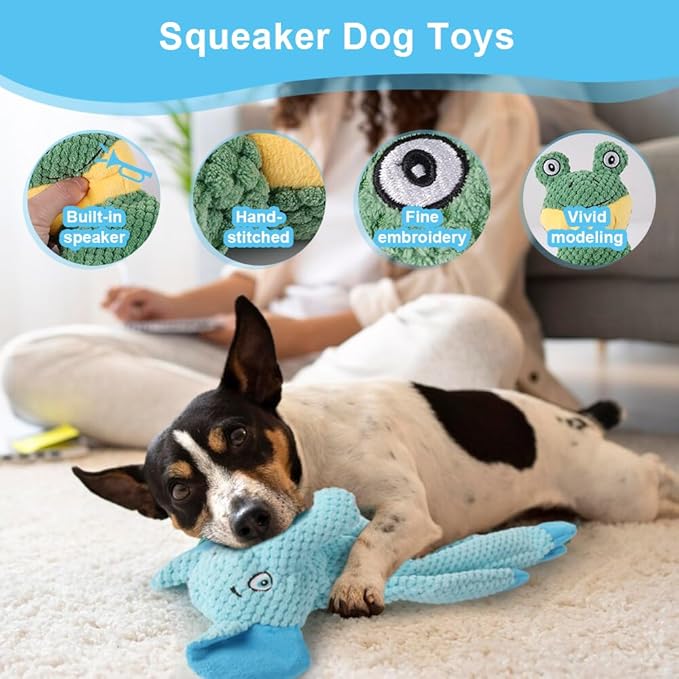 Dog Squeak Toys for Small, Medium & Large Dogs, Durable Chew Toy for Teething and Chewing, Tough Interactive Puppy Toy, 5-Pack, for Dogs