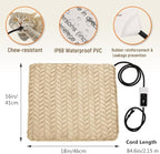 Heeyoo Pet Heating Pad, Adjustable Temperature Dog Cat Heating Pad with Timer, Waterproof Heated Dog Bed with Chew Resistant Cord, Auto Power-Off Indoor Pet Heated Mat for Dogs and Cats