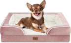 Comfort Expression Small Dog Beds Waterproof Orthopedic Foam Dog Sofa Beds for Small Dogs Comfy Pet Bed with Washable Removable Cover & Non-Slip Bottom(X-Small,Pink)
