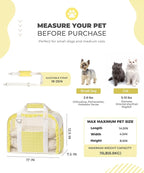 Pet Carrier for Medium Cats, Dog Carrier with Soft-Sided Cat Carriers with Breathable Mesh for Small/Medium Cats Dogs Puppies (Up to 13lbs), Foldable with Safety Buckle for Travel - Yellow
