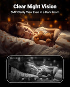 MUBVIEW Pan/Tilt Cameras for Home Security Indoor, 5MP Pet/Cat/Dog Camera with Phone App, 2.4/5 GHz WiFi Baby Monitor, Indoor Cam, Night Vision, 7X24 Record, 2-Way Audio, Motion Tracking, 2-Pack