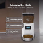 Automatic Cat Feeder, 6L Dry Dog Food Dispenser with LCD Display, Twist-Lock Storage with Freshness Preservation, Anti-Jam Feeding, 10s Voice Meal Call, Upto 15 Daily Meals, Battery Backup White