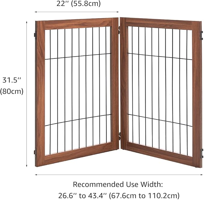 beeNbkks Extension Kit, 2 Panels Freestanding Dog Gate for Narrow Small Space Doorways Hallway