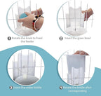 Hanging Cage Automatic Food Water Dispenser, Detachable Auto Gravity 1L Self-Feeding Feeder and Waterer Set, Crate Auto Feeder Dish for Puppy Cats Ferret Bunny Guinea Pig Small Pets (Blue)