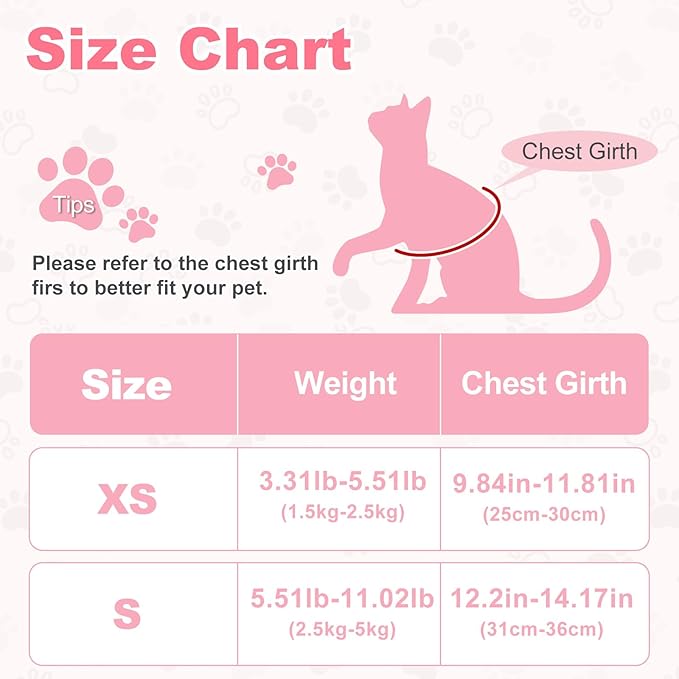 Escape Proof Cat Harness and Leash Set, Adorable Purple Floral Cats Vest Harness for Kittens Breathable Adjustable Step-in Cat Walking Harness with Reflective Strip for Outdoor Walking Travel