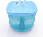 Cat Water Fountain - BOODIDI Ultra Silent Pet Drinking Fountain for Cats and Small Dogs, Indoor Water Fountain, 2.4L/2.5QT Capacity, with Replacement Filters (Blue)