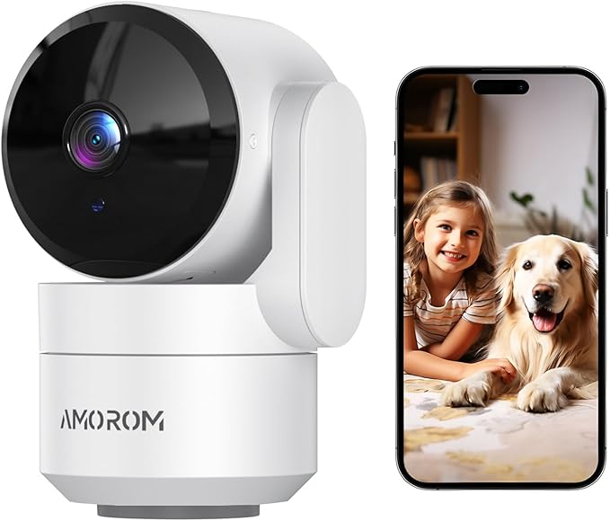 Indoor Security Camera 360° with Pan/Tilt, Pet Dog Baby Monitor, 1080P HD Night Vision, Motion Detection, 2-Way Talk, Alexa & Google Home Compatible (2.4GHz WiFi)