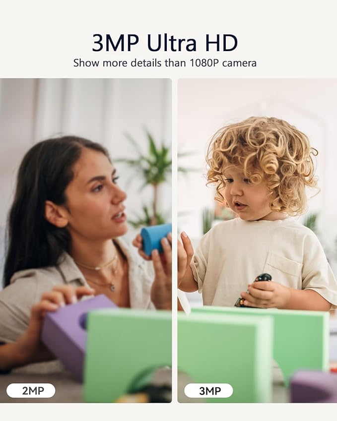 LongPlus 2K Pet Camera with Phone App, 2.4/5GHz WiFi Pan/Tilt Indoor Camera for Home, Cat Cam with Night Vision, 2-Way Audio, Motion Detection, Auto Tracking, Works with Alexa