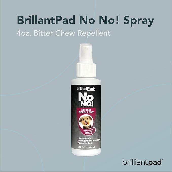 No No! Chew Deterrent Spray | Bitter Anti Chewing Pet Training Aid, Safe for Dog & Puppy, Protect Furniture | Stop Biting, Licking & Scratching | Repellent for Indoors & Outdoors Use | 4oz