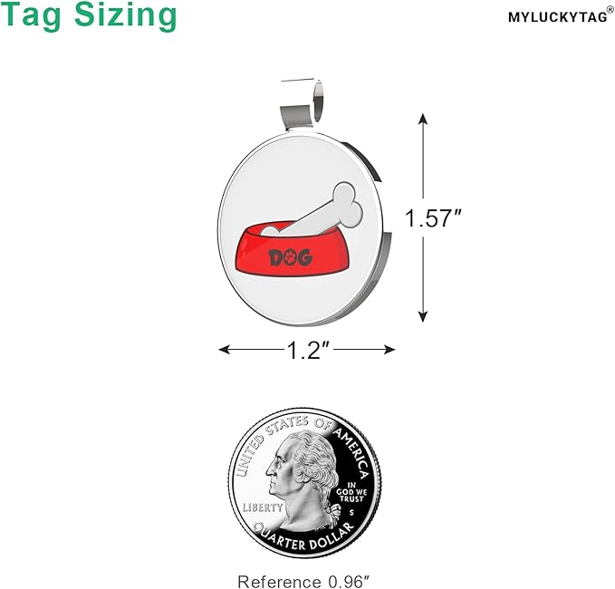 MYLUCKYTAG QR Code Dog Tags - Scan for Instant Pet Location Alert Email