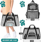 PetAmi Airline Approved Pet Carrier for Cat, Soft Sided Dog Carrier for Small Dogs, Cat Travel Supplies Accessories for Indoor Cats, Ventilated Pet Carrying Bag Medium Large Kitten Puppy, Large Gray