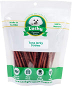 Tuna Jerky Straws Dog Treats – Single Ingredient, All-Natural Dehydrated Fish Jerky Treats – High Protein, Low Fat, Grain Free, High in Omega-3 – Made in USA – 13oz Bag