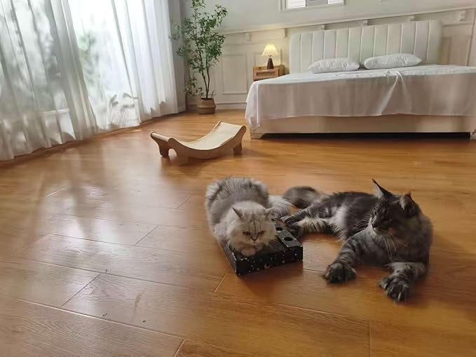 3 Packs in 1 Cat Scratch Pad – Cat Scratcher Cardboard to Protect Furniture,Each Cat Scratching Board with 2 Corrugated Cardboard Pads & Playful Bell