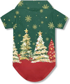 Christmas Tree Dog Shirts for Large Dogs Girl Boys Cat Clothes Shirt Soft Birthday Puppy Shirt Yorkies Chihuahua Outfits Costume Apparel Christmas Party Clothing Collar for Outdoor Playing