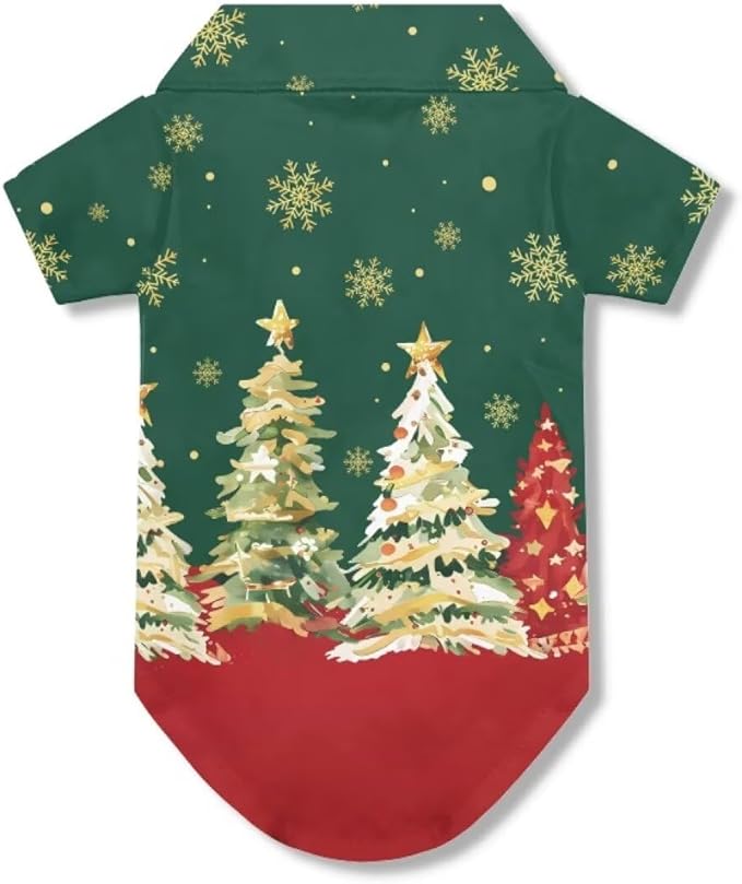 Christmas Tree Dog Shirts for Small Dogs Girl Boys Cat Clothes Shirt Soft Birthday Puppy Shirt Yorkies Chihuahua Outfits Costume Apparel Christmas Party Clothing Collar for Outdoor Playing
