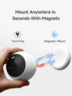 Noorio Wireless Security Cameras for Home Security, Battery-Powered 1080P Indoor/Outdoor Camera Magnetic, AI Detection, Free Local Storage, Color Night Vision, IP66 Weatherproof, 2.4G WiFi Only