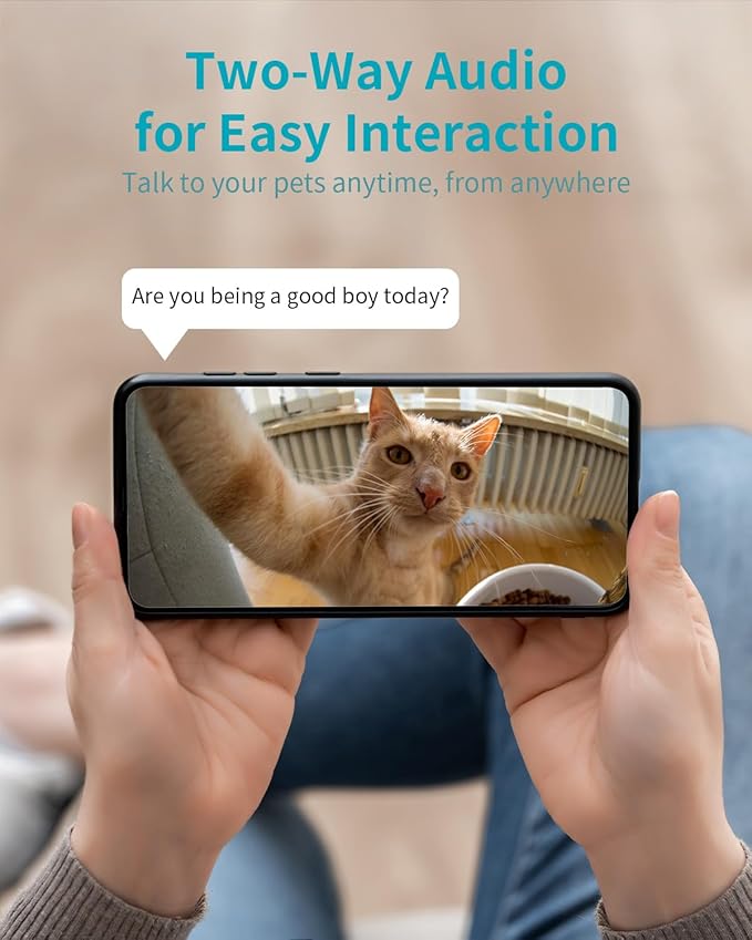 VIMTAG 4K UHD Pet Camera Indoor with Phone App, 360° Dog Camera with Speaker, Indoor Cameras for Home Security, 5G/2.4G WiFi, Motion Tracking&AI Detection, 2-Way Audio, Night Vision, SD/Cloud Storage