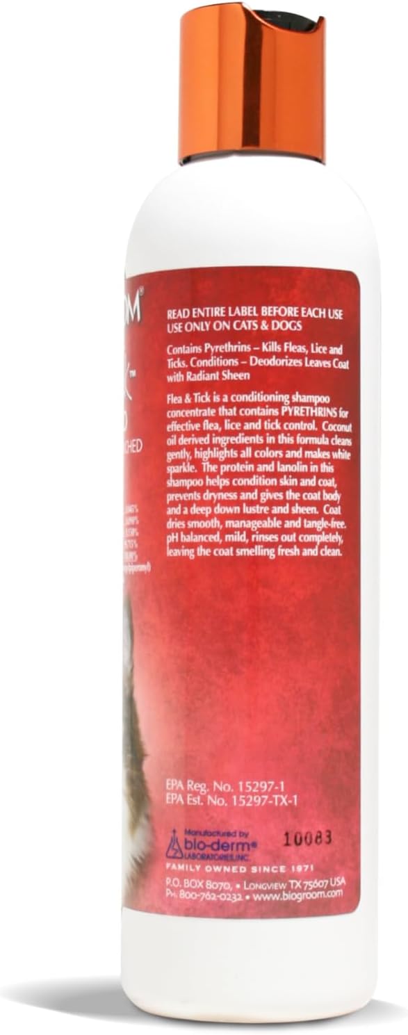 Bio-Groom Flea & Tick Dog Shampoo - Flea and Tick Prevention for Dogs, Cat Flea Treatment, Cruelty-Free, Made in USA, Natural Tick Repellent, Protein-Lanolin Shampoo - 8 fl oz 1-Pack