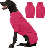 IECOii Extra Large Dog Sweater 4XL,Thermal Warm Dog Sweaters for Giant Breed Dogs,Turtleneck Knitted Knitwear for Pet Winter,Stretchy&Easy On Doggy Sweatshirt for Doberman,Great Dane(Rose red,XXXXL)