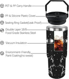 Cat Tumbler With Lid and Straw - 30oz Stainless Steel Cute Water Bottle Cup - Funny Gifts for Women