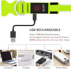 YFbrite Light up Dog Collar, USB Rechargeable LED Puppy Collar Super Bright Adjustable Glowing Dog Lights for Night Walking (Green, Medium)