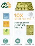 Slow Feeder Bowl, Silicone Lick Mat with Suction Cups for Dog Cat, Snuffle Mat for Pet Smell Training, Puzzle Toys for Bored Puppy, Interactive Sniff Mat for Slow Eating and Keep Busy, Green