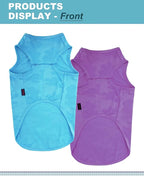 2 Pack Dog Shirts, Breathable Dog Clothes, Camouflage Printing Pet Sleeveless Vest, Stretchy Tank Top T-Shirts for Large Medium Dogs, Light Blue+Purplish Red (M)