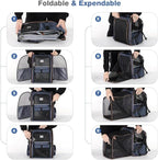 Lekebobor Extra Large Cat Backpack Carrier Expandable Pet Carrier Backpack for Small Dogs Medium Cats Fit Up to 18 Lbs, Dog Backpack Carrier, Foldable Puppy Backpack Carrier for Travel, Hiking,Blue