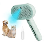3-in-1 Steam Brush for Cats - Self Cleaning Cat Brush with Anti-Static & Shedding Control, Rechargeable Pet Grooming Tool for Long/Short Hair Cats & Dogs(Green)