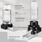 Marchul 1.9 Gallon Dog Water Dispenser, Large Dog Water Bowl Dispenser with Stainless Steel, Automatic Gravity Pet Bowl for Dogs Medium to Large (3 Filters) 7.2L