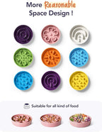 LE TAUCI Slow Feeder Dog Bowls Ceramic, 1.5 Cups Dog Food Bowl, Puppy Slow Feeder Dish for Fast Eaters,Pink Bloom