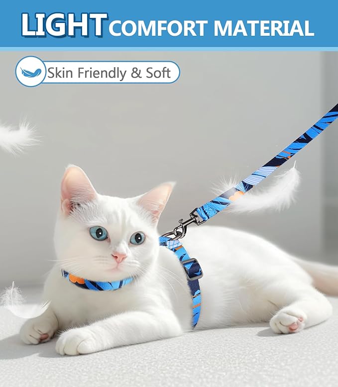 Halypet Cat Harness and Leash Set, Escape Proof [3 in 1 Adjustable & Lightweight] Cat Harness, Safe Kitten Harness for Cats Comfortable Soft, Easy to Wear, Walking Outdoor Travel, Small