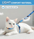 Halypet Cat Harness and Leash Set, Escape Proof [3 in 1 Adjustable & Lightweight] Cat Harness, Safe Kitten Harness for Cats Comfortable Soft, Easy to Wear, Walking Outdoor Travel, Small