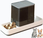 Tfwadmx Automatic Cat Food and Water Dispenser Gravity Dog Feeder Auto Cat Feeder 2 in 1 Pet Food Dispenser for Cats Small Dogs(Grey)
