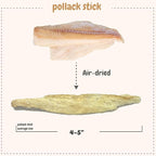 Puppyluv Treat - Air Dried Pollock Dog & Cat Treats, Wild Caught, Single Ingredient, Natural High Protein & Fish Oil, Grain Free, Gluten Free, 2.5oz