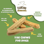 EcoKind Premium Gold Yak Cheese Himalayan Dog Chews, Dog Treats Large Breed, All Natural, High Protein, for Aggressive Chewers, Large - 3 Chews