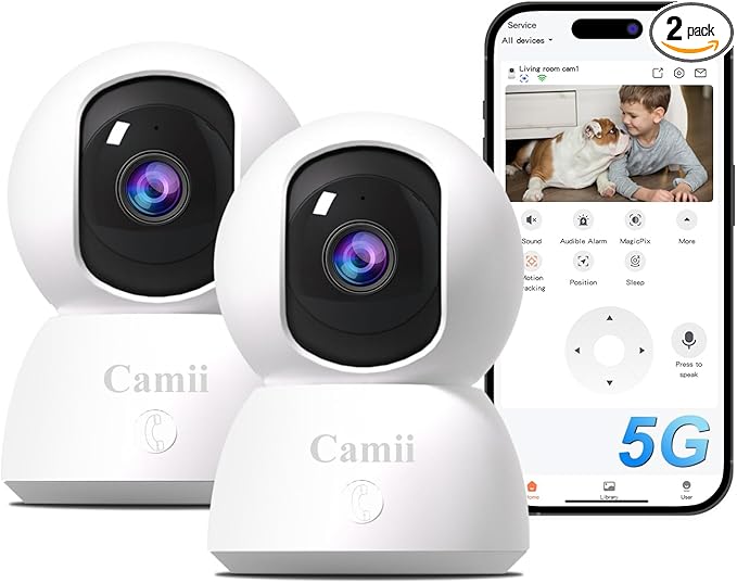 2K Pet Camera Indoor, 5G/ 2.4G Indoor Cameras for Home Security, Baby/Dog/Pet/Elder Camera with Phone App, Night Vision, Auto Tracking, Human/Pet Detection, Cloud&SD Storage