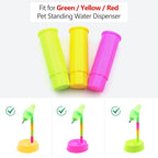 NACOCO Pet Standing Water Dispenser - Cat Dog Standing Bowl with Detachable Pole Automatically Feeding Water Height Adjustable(Green/Red/Yellow Adjustable Rods)