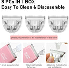 Replacement for Pet Clippers,3 Packs Replacement Blades for Waterproof Cordless Grooming Kits,3 PCs of Replacement Blades for Dog Shavers TB006